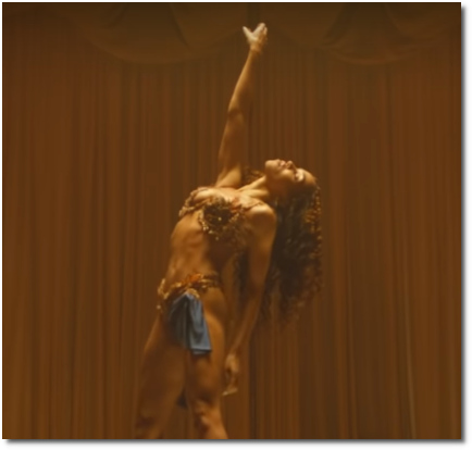 FKA twigs bares her throat at the pole in Cellophane (24 April 2019)