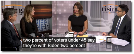 Krystal Ball says 2% of voters under 45 say they are with Biden - two percent