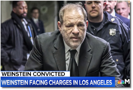 Harvey Weinstein found guilty of rape, shown exiting court looking old and tired and worn out (25 Feb 2020)
