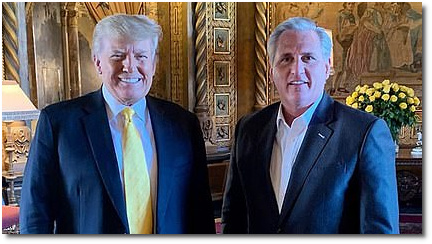 Kevin McCarthy meets with Donald Trump at Mar-a-Lago in Palm Beach, Florida on 28 Jan 2021