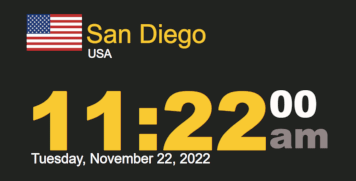 Timestamp Worldclock Friday 11 November 2022 at 11:22 am San Diego time