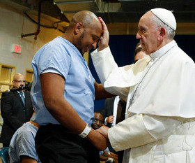 Pope Francis Prays for Inmate at Philadelphia Prison on Sept 27, 2015